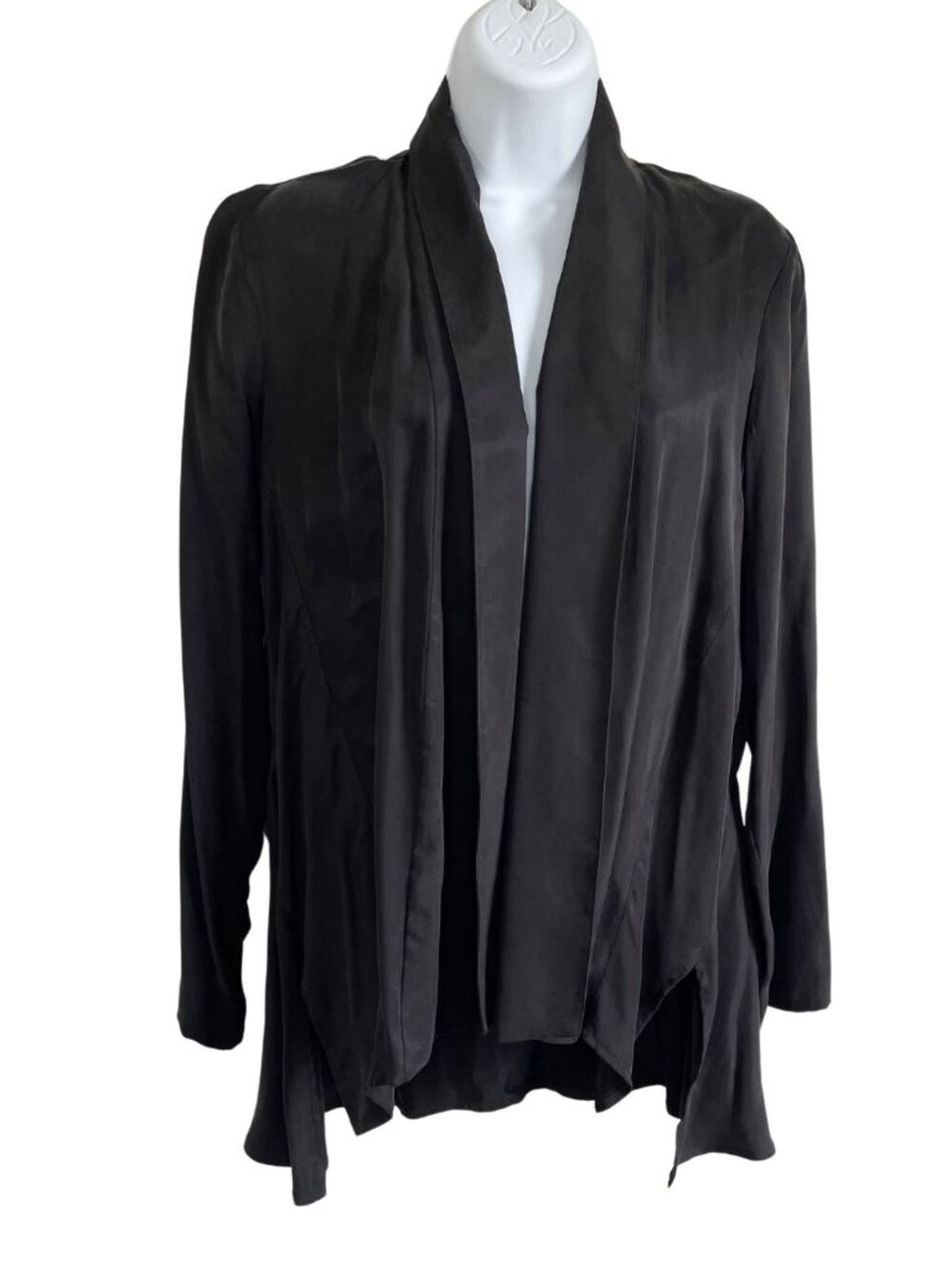 NWT Stella Carakasi Black Draped Open Front Cardigan Jacket Sz S Minamalist